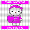 Hello Kitty heart Valentine SVG, Valentine's Hello Kitty SVG, Valentines Day SVG