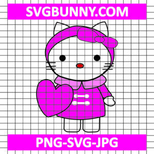 Hello Kitty heart Valentine SVG, Valentine's Hello Kitty SVG, Valentines Day SVG