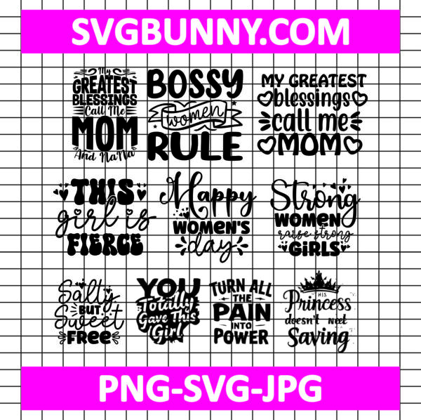 International Women's Day SVG Bundle, Happy Women's Day SVG, Strong Women's Day SVG