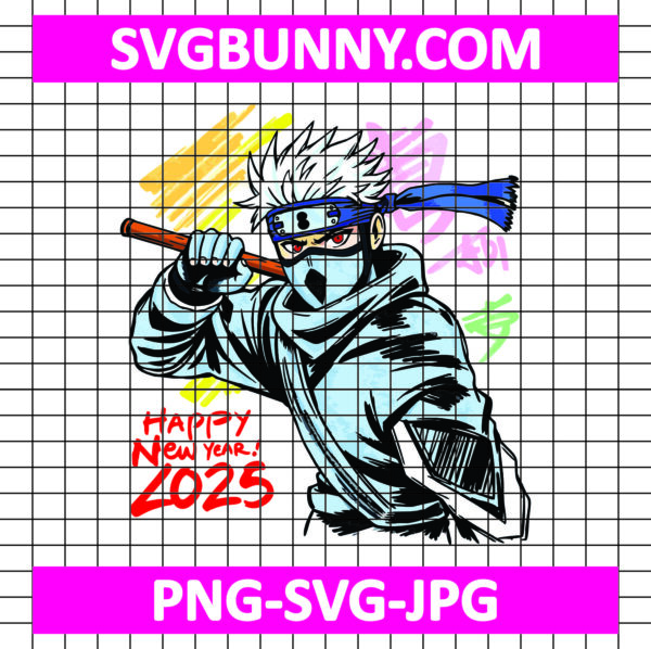 Kakashi New Year 2025 SVG, Copy Ninja SVG, Kakashi SVG, Naruto SVG, Anime SVG, New Year SVG