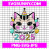 Kawaii Cat Happy New Year 2025 SVG, Demon Slayer SVG, New Year SVG, Neko SVG