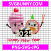 Kawaii Food Friends New Year SVG, Cupcake & Sushi SVG, New Year SVG