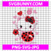 Ladybug Kitty love Valentines Day SVG, Ladybug Kitty SVG, Hello Kitty SVG