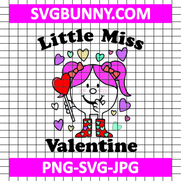 Little Miss Valentine Candy Heart SVG, Miss Valentine SVG, Valentine's Day SVG