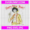 Luffy Happy New Year 2025 SVG, Monkey D Luffy SVG, New Year SVG, Anime SVG, One Piece SVG