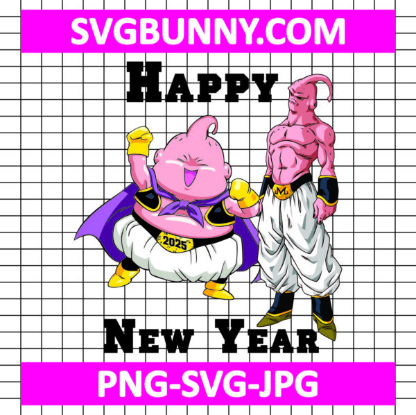 Majin Buu New Year SVG, Majin Buu SVG, Buu SVG, Dragon Ball Z SVG, New Year SVG