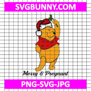 Merry and Pregnant SVG, Christmas Pregnancy SVG, Mama Bear SVG