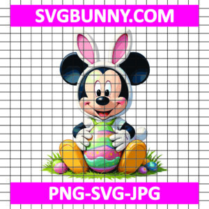 Mickey Mouse Happy Easter SVG, Easter Egg SVG, Easter SVG, Cut Easter SVG, Cut Rabbit SVG, Funny Rabbit SVG