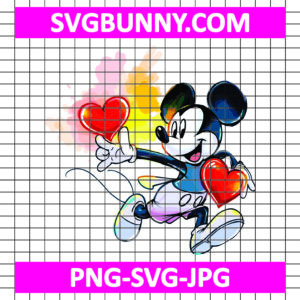 Mickey Mouse Heart Kiss SVG, Valentine's Day SVG, Love SVG, Couple SVG