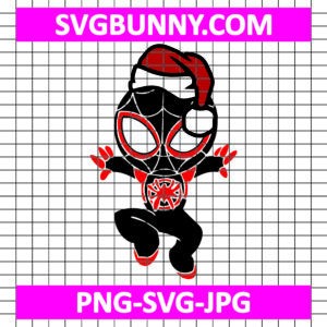 Miles Morales Santa SVG, Spiderman Santa SVG, Superhero Xmas SVG