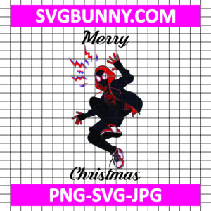 Miles Morales christmas SVG, Spiderman Christmas SVG, Superhero Xmas SVG