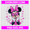 Minnie Day Ears Girl Valentine SVG, Minnie Glasses SVG, Valentines Day SVG, Mickey Mouse SVG