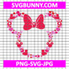 Minnie Head Heart Valentine SVG, Valentines Minnie Ears SVG, Valentine's Day SVG