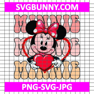 Minnie Mouse Heart Valentines Day SVG, Minnie Mouse SVG, Minnie Love SVG, Disney SVG