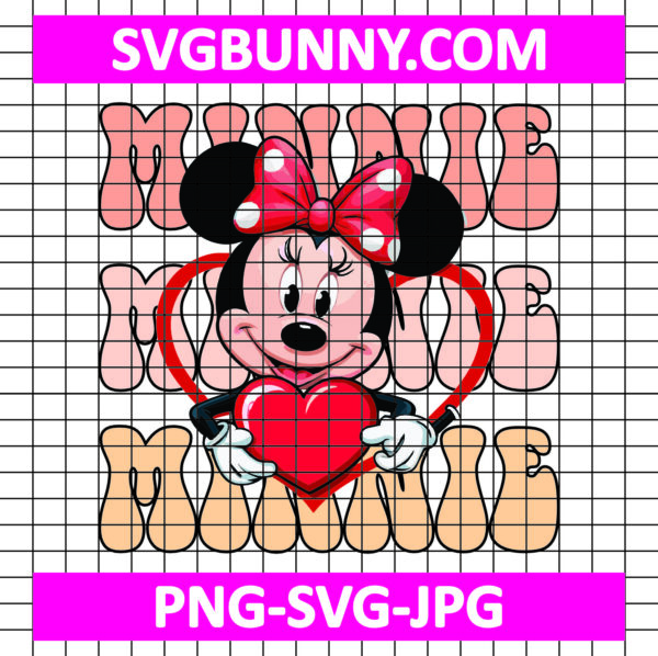 Minnie Mouse Heart Valentines Day SVG, Minnie Mouse SVG, Minnie Love SVG, Disney SVG