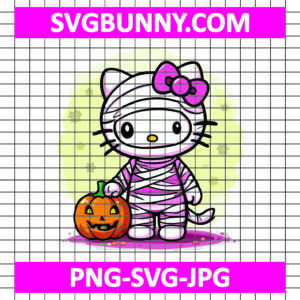 Mummy Hello Kitty SVG, Halloween SVG, Hello Kitty SVG, Kawaii SVG, Cricut SVG, Silhouette Vector Cut File