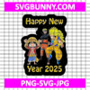 Naruto, One Piece & Dragon Ball Z Happy New Year 2025 SVG, Anime SVG, Luffy SVG