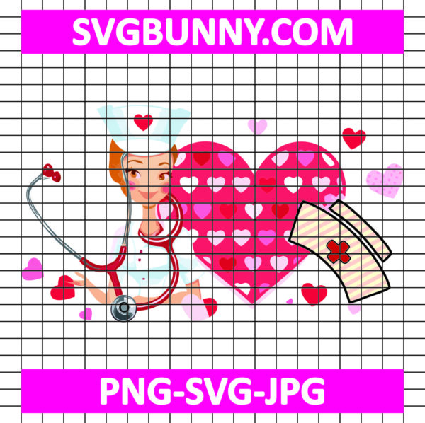 Nurse Heart Shape Valentine Design SVG, Nurse Valentine SVG, Heart Shape SVG, Nurse Heart Shape, Valentine's Day SVG