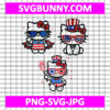 Hello Kitty Bundle SVG, Sanrio SVG, Hello Kitty SVG, Kawaii SVG, 4th of July Hello Kitty SVG