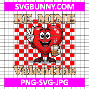 Retro Valentine Heart SVG, Be Mine SVG, Heart Valentines Day SVG