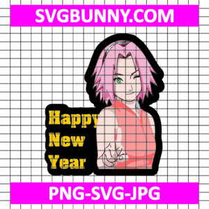 Sakura Happy New Year SVG, Sakura SVG, Naruto Shippuden SVG, Anime SVG