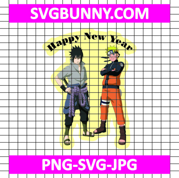 Sasuke & Naruto New Year SVG, Sasuke and Naruto SVG, Sasuke SVG, Anime SVG