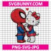 Spider Man Kissing Hello Kitty SVG, Love Svg, Hello Kitty Valentines Day Svg