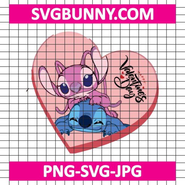 Stitch Angel Better Together Valentine SVG, Stitch and Angel SVG, Cute Stitch SVG, Valentines Day SVG
