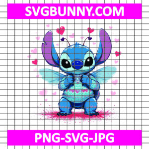 Stitch Bug Valentine Day SVG, Stitch Love SVG, Stitch SVG, Stitch Fairy SVG