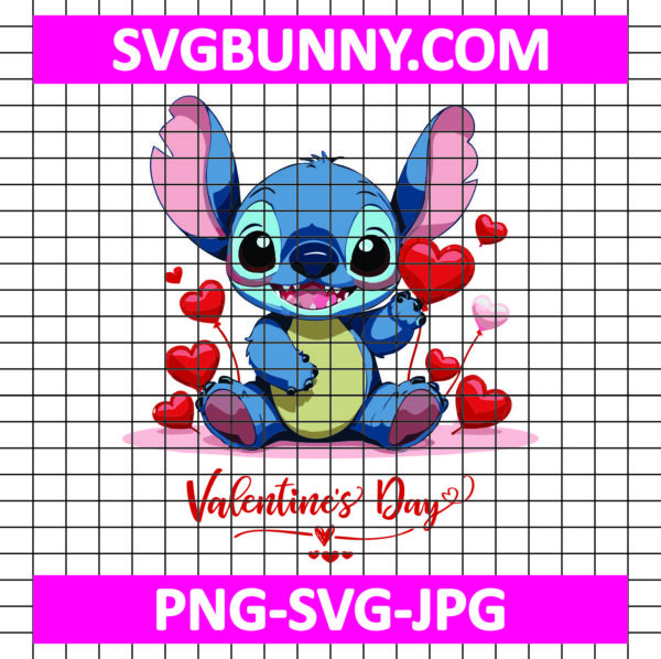 Stitch Cute Valentines Day SVG, Cute Stitch SVG, Stitch Heart SVG, Disney SVG
