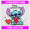 Stitch Happy Valentines Day SVG, Stitch SVG, Love SVG, Stitch Heart SVG