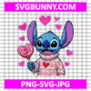 Stitch Valentine Heart SVG, Hello Kitty SVG, Heart Valentines SVG, Love SVG, Valentine's Day SVG