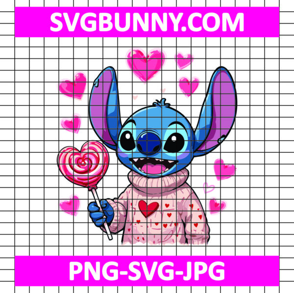 Stitch Valentine Heart SVG, Hello Kitty SVG, Heart Valentines SVG, Love SVG, Valentine's Day SVG