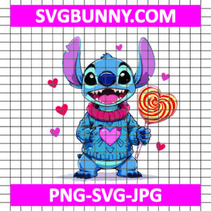 Stitch Valentine candy heart SVG, Stitch SVG, Valentines Day SVG