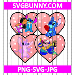 Stitch and Lilo Heart Valentine SVG, Disney Valentine SVG, Heart Shape SVG, Valentine's Day SVG