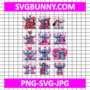 Stitch and Lilo Valentine Bundle SVG, Stitch Valentines Day SVG, Stitch and Lilo SVG