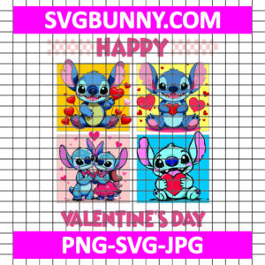 Stitch couple Happy Valentines Day SVG, Cute Stitch SVG, Disney SVG