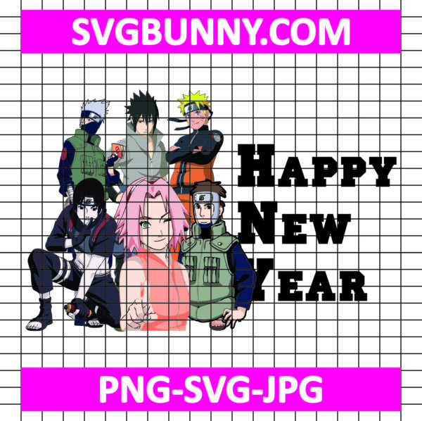 Team 7 Happy New Year SVG, Naruto SVG, Anime SVG, New Year SVG