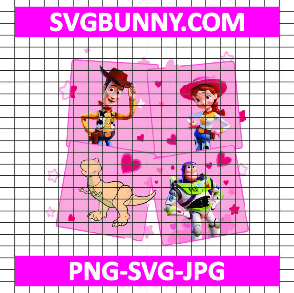 Toy Story pink Valentines Day SVG, Disney PNG, Valentine SVG, Toy Story SVG