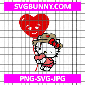 Valentine Benito Hello Kitty SVG, Heart SVG, Valentines Day Svg