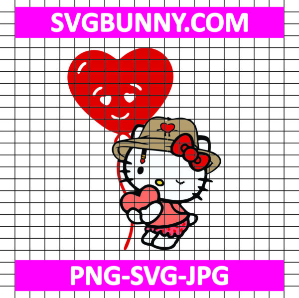 Valentine Benito Hello Kitty SVG, Heart SVG, Valentines Day Svg