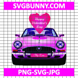 Valentine Car, Happy Valentines Day SVG, Valentine's Day PNG