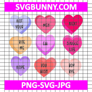 Valentine's Candy Heart SVG, Candy Heart SVG, Valentine's Day SVG, Love SVG, Cute SVG, Hello Kitty SVG