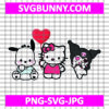 Valentine’s Day SVG, Hello Kitty And Friends SVG, Kitty Friends Valentine SVG, Hello Kitty Heart DXF SVG PNG EPS