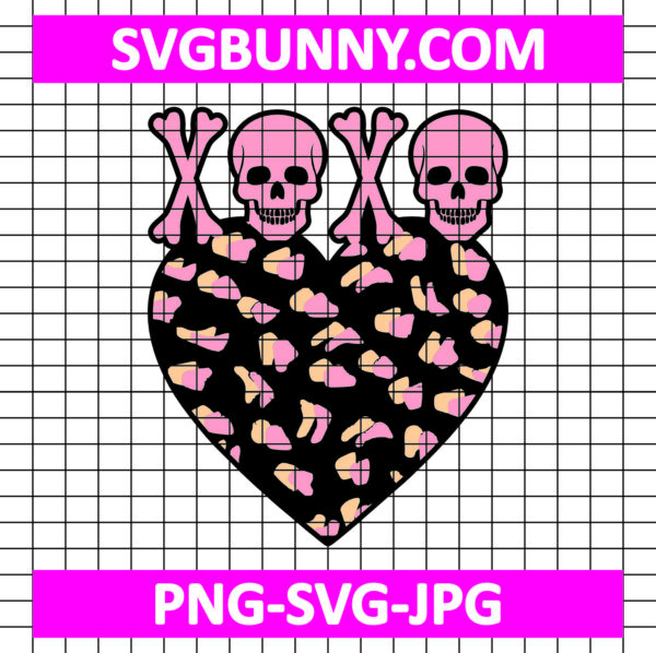 Xoxo Skull Valentine SVG, Skull SVG, Valentines Day SVG