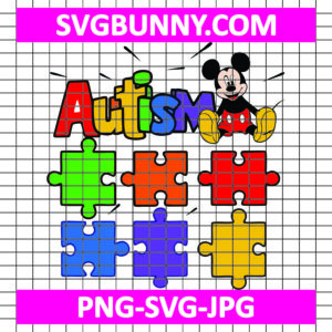 Autism Mickey Mouse SVG, Autism SVG, Disney Cartoon SVG