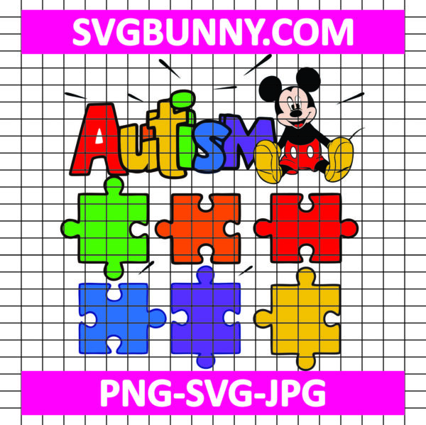 Autism Mickey Mouse SVG, Autism SVG, Disney Cartoon SVG