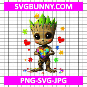 Baby Groot Autism SVG, Autism SVG, Autism Puzzle SVG, Autism Awareness SVG, Puzzle Pieces SVG Png Dxf Eps