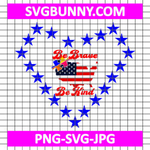 Be Brave Be Kind SVG, 4th Of July Autism SVG, USA Map SVG, Autism SVG