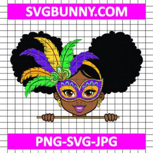 Black Girl Mardi Gras SVG, Mardi Gras Mask SVG, Carnival Mask SVG, Fat Tuesday SVG, Carnival SVG, PNG, DXF, EPS, Files